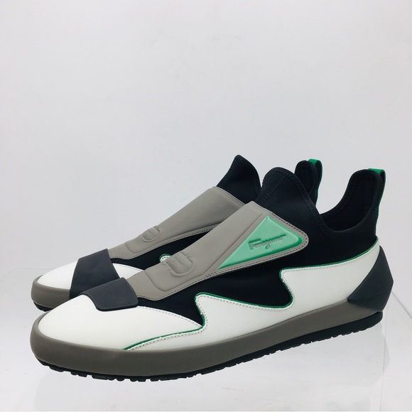 Salvatore Ferragamo NILE Nero/ White / Green Sneaker’s Women’sSize 8.5 C